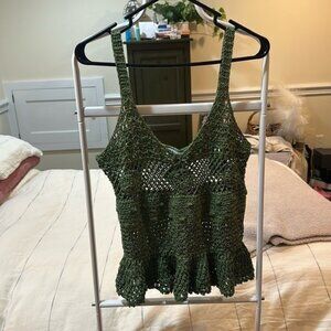 ZARA peplum crochet tank top